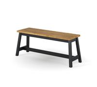 Corona Solid Pine Live Edge Stools Dining Tables Benches - Natural Pine & Black