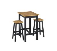 Corona Solid Pine Live Edge Stools Dining Tables Benches - Natural Pine & Black