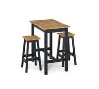 Corona Solid Pine Live Edge Stools Dining Tables Benches - Natural Pine & Black