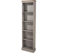 Corona Tall Narrow Bookcase - Grey Mexican Pine