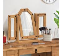 Corona Triple Mirror Dressing Table Solid Wood Pine Wooden Bedroom