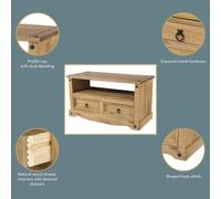 Corona TV Unit, Antique Wax Effect, Equipment Storage, Dovetailed Drawers