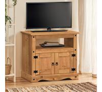 Mercers Furniture Corona Straight Tv Unit Media Cabinet Stand Solid Wood Pine With Mexican Styling Wooden