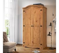 Corona Wardrobe 2 Door Arch Top Solid Wood Mexican Pine Wooden Double Robe