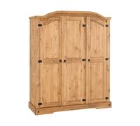 Seconique Corona 3 Door Wardrobe Distressed Waxed Pine