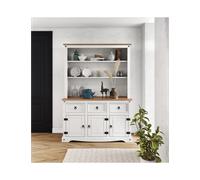 Corona White 3 Door Welsh Dresser Sideboard Display Solid Wood Pine