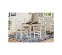 Corona White Budget Dining Table And 4 Chairs Set
