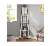 Corona White Corner Ladder Bookcase Solid Wood Pine
