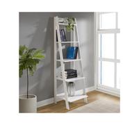 Mercers Furniture Corona White Ladder Bookcase Solid Wood Mexican Pine Wooden Leaning Shelving Unit Shelves