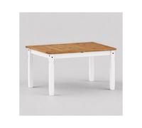 Corona White Small Extending Dining Table Solid Wood Pine