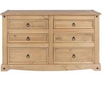Corona Wide Chest - 6 Drawer - Pine Mexican