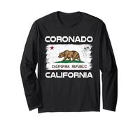 Coronado Island San Diego Coronado Beach California Flag Long Sleeve T-Shirt