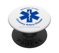 Coronary Artery Disease Medical Alert (White) PopSockets Adhesive PopGrip