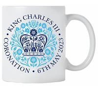 Coronation Emblem Navy and Light Blue King Charles III 10oz Mug Cup Commemorative Souvenir Gift His Majesty 6th May 2023