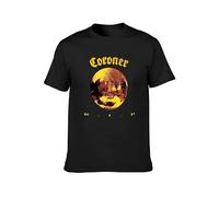 Coroner R.I.P. Thrash Metal Unisex T-Shirt Printed Tee Graphic Top Men Black Shirt S