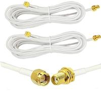 CORONIR 33ft SMA Extension Cable SMA Male to SMA Female WiFi Antenna Extension Cable for Wireless LAN Router Bridge & Cellular Antenna Wireless Network Card Security IP Camera-Pack of 2 White