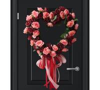 Coronnes de Saint-Valentin gené for Valentine's Day Entrance Door Wreath, Valentine's Day Artificial Flowers Wreath | Romantic Valentine's Wreaths for