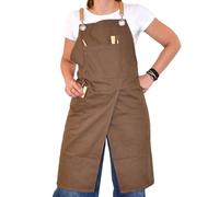 COROT 100% Cotton Potter's Apron 2 Cut Sides Split Legs 2 Large Pockets Adjustable Straps Adult Men Women Sculptor Craftsman Potters