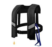 Corp Inflatable PFD with HIT (Auto Hydrostatic) with Harness Floating Ring Light (Black, 50X30CM)