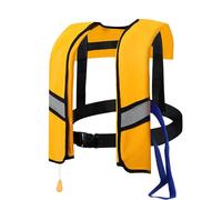 Corp Inflatable PFD with HIT (Auto Hydrostatic) with Harness Floating Ring Light (Yellow, 50X30CM)