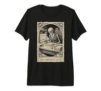 Corporate Goth Tarot Card Skeleton Funny Office Worker Premium T-Shirt