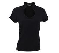 Corporate Short Sleeve Keyhole Neck Top Kustom Kit Black 8-10
