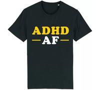 Corporate Togs ADHD Af T-Shirt, Novelty Printed Joke, Birthday Gift Idea for Autistic Kids, 100% Cotton, Crew Neck, Short Sleeves, Funny ADHD T-Shirt, S-XXL | Shirts & Tops Black
