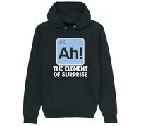 Corporate Togs Ah Element of Surprise Hoodie, Funny Periodic Table Elements, 80% Cotton 20% Polyester, Long Sleeves, Printed Science Theme Pullover, S-XXL | Hoodies & Sweatshirts Black