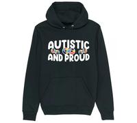 Corporate Togs Autism Support Hoodie - “Autistic and Proud” Graphics, Gift Idea for Neurodivergent, 80% Cotton 20% Polyester, Long Sleeve ADHD Pullover, S-XXL | Shirts & Tops Black