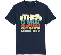 Corporate Togs Awesome Quiz Master T-Shirt, Quizzers Joke Gift Idea, Cotton, Short Sleeves, Printed T-Shirt, Regular Fit, S-XXL | Men & Women Tee Navy Blue