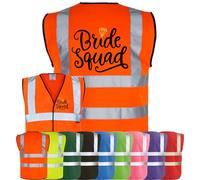 Corporate Togs BRIDE SQUAD Waistcoat - Party Night Wedding Vest, High-Visibility, Funny T-Shirt Vest, Brace Hi-Vis Strips, Fully EN471 Health | Personal Protective Equipment & Safety Vests