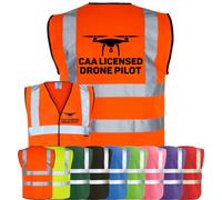 Corporate Togs CAA Licensed DRONE PILOT Hi-Vis Safety Vest - UAV Operator Hi Vis Vest with Reflective Strips, EN IS0 20471 Class 2 Compliant | Safety Apparel