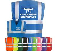 Corporate Togs CAA Licensed DRONE PILOT Hi-Vis Safety Vest - UAV Operator Hi Vis Vest with Reflective Strips, EN IS0 20471 Class 2 Compliant | Safety Apparel