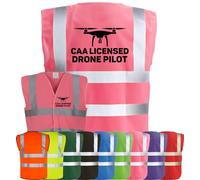 Corporate Togs CAA Licensed DRONE PILOT Hi-Vis Safety Vest - UAV Operator Hi Vis Vest with Reflective Strips, EN IS0 20471 Class 2 Compliant | Safety Apparel