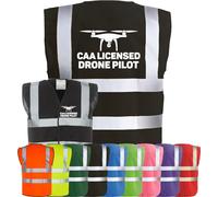 Corporate Togs CAA Licensed DRONE PILOT Hi-Vis Safety Vest - UAV Operator Hi Vis Vest with Reflective Strips, EN IS0 20471 Class 2 Compliant | Safety Apparel
