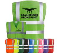 Corporate Togs CAA Licensed DRONE PILOT Hi-Vis Safety Vest - UAV Operator Hi Vis Vest with Reflective Strips, EN IS0 20471 Class 2 Compliant | Safety Apparel