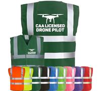 Corporate Togs CAA Licensed DRONE PILOT Hi-Vis Safety Vest - UAV Operator Hi Vis Vest with Reflective Strips, EN IS0 20471 Class 2 Compliant | Safety Apparel