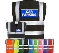 Corporate Togs CAR PARKING Printed Hi-Vis Vest - Safety Vest with Reflective Bands & Braces, Fully EN471 Health & Safety Compliant Vest | Safety Tabard