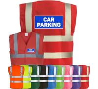 Corporate Togs CAR PARKING Printed Hi-Vis Vest - Safety Vest with Reflective Bands & Braces, Fully EN471 Health & Safety Compliant Vest | Safety Tabard
