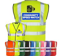 Corporate Togs COMMUNITY SPEED WATCH High Visibility Vest - Printed Waistcoat, Brace Hi-Vis Strips, Fully EN471 Health, Protective Safety Wear | Safety Apparel