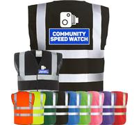 Corporate Togs COMMUNITY SPEED WATCH High Visibility Vest - Printed Waistcoat, Brace Hi-Vis Strips, Fully EN471 Health, Protective Safety Wear | Safety Apparel