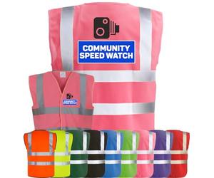 Corporate Togs COMMUNITY SPEED WATCH High Visibility Vest - Printed Waistcoat, Brace Hi-Vis Strips, Fully EN471 Health, Protective Safety Wear | Safety Apparel
