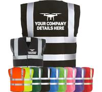 Corporate Togs CUSTOM DRONE COMPANY PILOT Operator Vest - Quadcopter UAV, High Visibility Safety Waistcoat | Personal Protective Equipment & Safety Wear