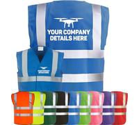 Corporate Togs CUSTOM DRONE COMPANY PILOT Operator Vest - Quadcopter UAV, High Visibility Safety Waistcoat | Personal Protective Equipment & Safety Wear