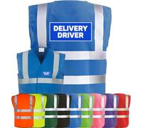 Corporate Togs DELIVERY DRIVER Hi-Visibility Safety Vest with 2 Band & Brace Reflective Strips, Fully EN471 Health & Safety Compliant Vest | Protective Safety Wear