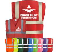 Corporate Togs DRONE PILOT OPERATOR DO NOT DISTURB Quadcopter UAV Waistcoat - Brace Hi-Vis Strips, Fully EN471 Health, Protective Safety Wear | Safety Apparel