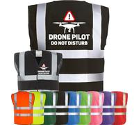 Corporate Togs DRONE PILOT OPERATOR DO NOT DISTURB Quadcopter UAV Waistcoat - Brace Hi-Vis Strips, Fully EN471 Health, Protective Safety Wear | Safety Apparel
