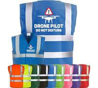Corporate Togs DRONE PILOT OPERATOR DO NOT DISTURB Quadcopter UAV Waistcoat - Brace Hi-Vis Strips, Fully EN471 Health, Protective Safety Wear | Safety Apparel