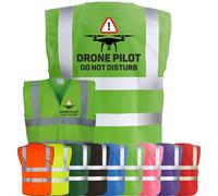 Corporate Togs DRONE PILOT OPERATOR DO NOT DISTURB Quadcopter UAV Waistcoat - Brace Hi-Vis Strips, Fully EN471 Health, Protective Safety Wear | Safety Apparel