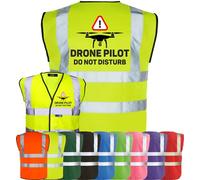 Corporate Togs DRONE PILOT OPERATOR DO NOT DISTURB Quadcopter UAV Waistcoat - Brace Hi-Vis Strips, Fully EN471 Health, Protective Safety Wear | Safety Apparel